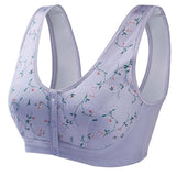 Bralette de mujer – Sin aros – Tejido suave – Botones en la parte delantera – Estampado floral