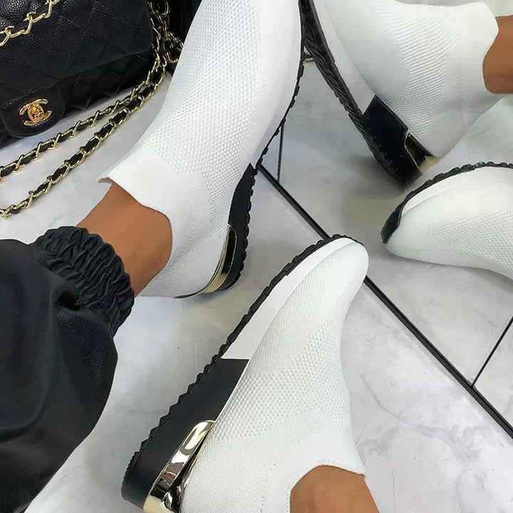 Zapatillas deportivas para mujer - Comodidad sin cordones - Malla transpirable - Suela antideslizante