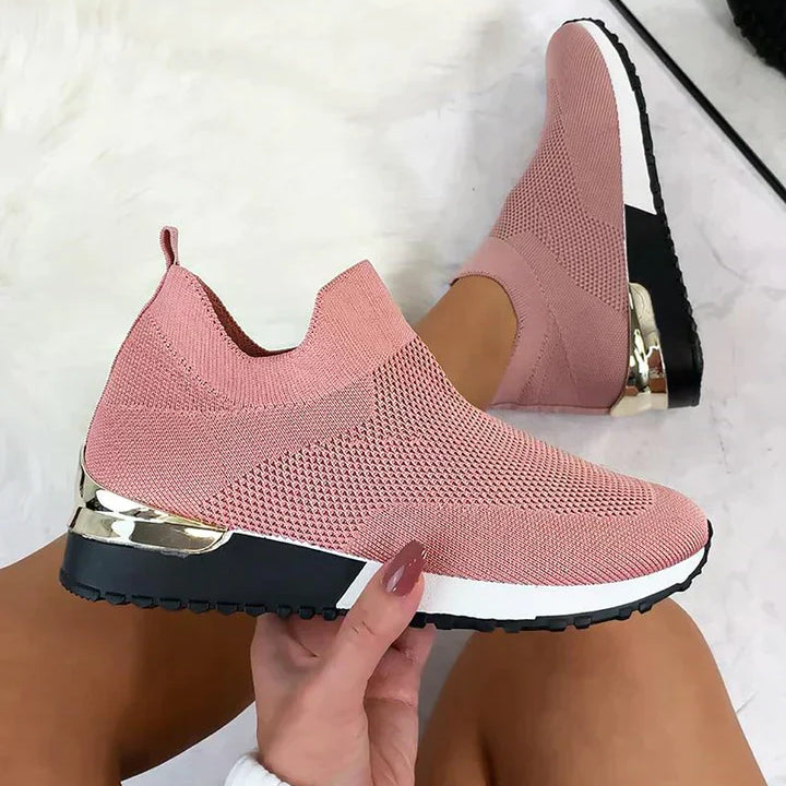 Zapatillas deportivas para mujer - Comodidad sin cordones - Malla transpirable - Suela antideslizante