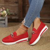 Mocasines de mujer – Tejido suave – Cadena decorativa – Fáciles de poner – Estilo casual