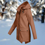 Impermeable con capucha para mujer, elegante, resistente a la intemperie y cómodo.