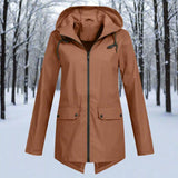 Impermeable con capucha para mujer, elegante, resistente a la intemperie y cómodo.