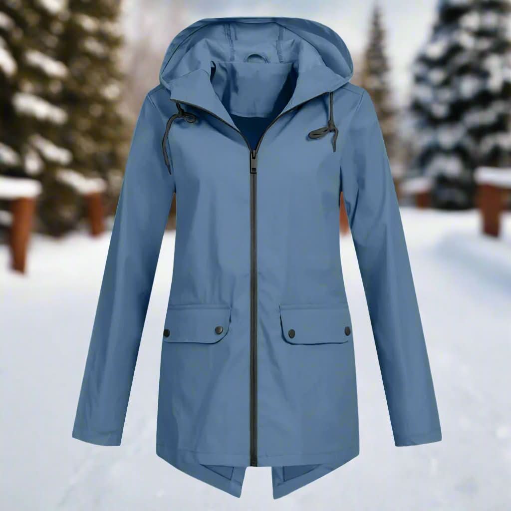 Impermeable con capucha para mujer, elegante, resistente a la intemperie y cómodo.