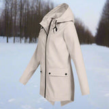 Impermeable con capucha para mujer, elegante, resistente a la intemperie y cómodo.