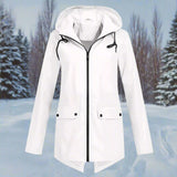 Impermeable con capucha para mujer, elegante, resistente a la intemperie y cómodo.