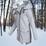 Impermeable con capucha para mujer, elegante, resistente a la intemperie y cómodo.