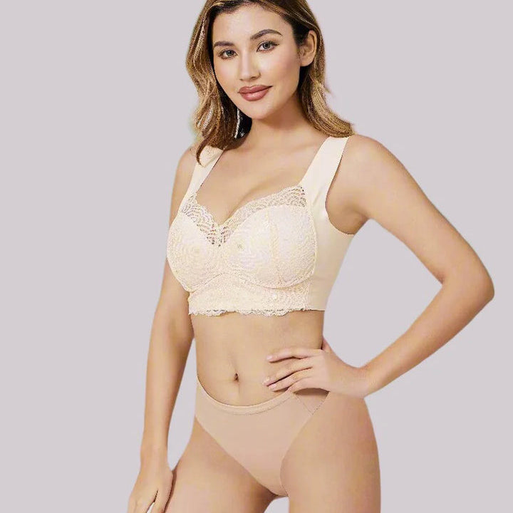 Sujetador push-up para mujer – Encaje elegante – Tirantes anchos – Sujeción cómoda