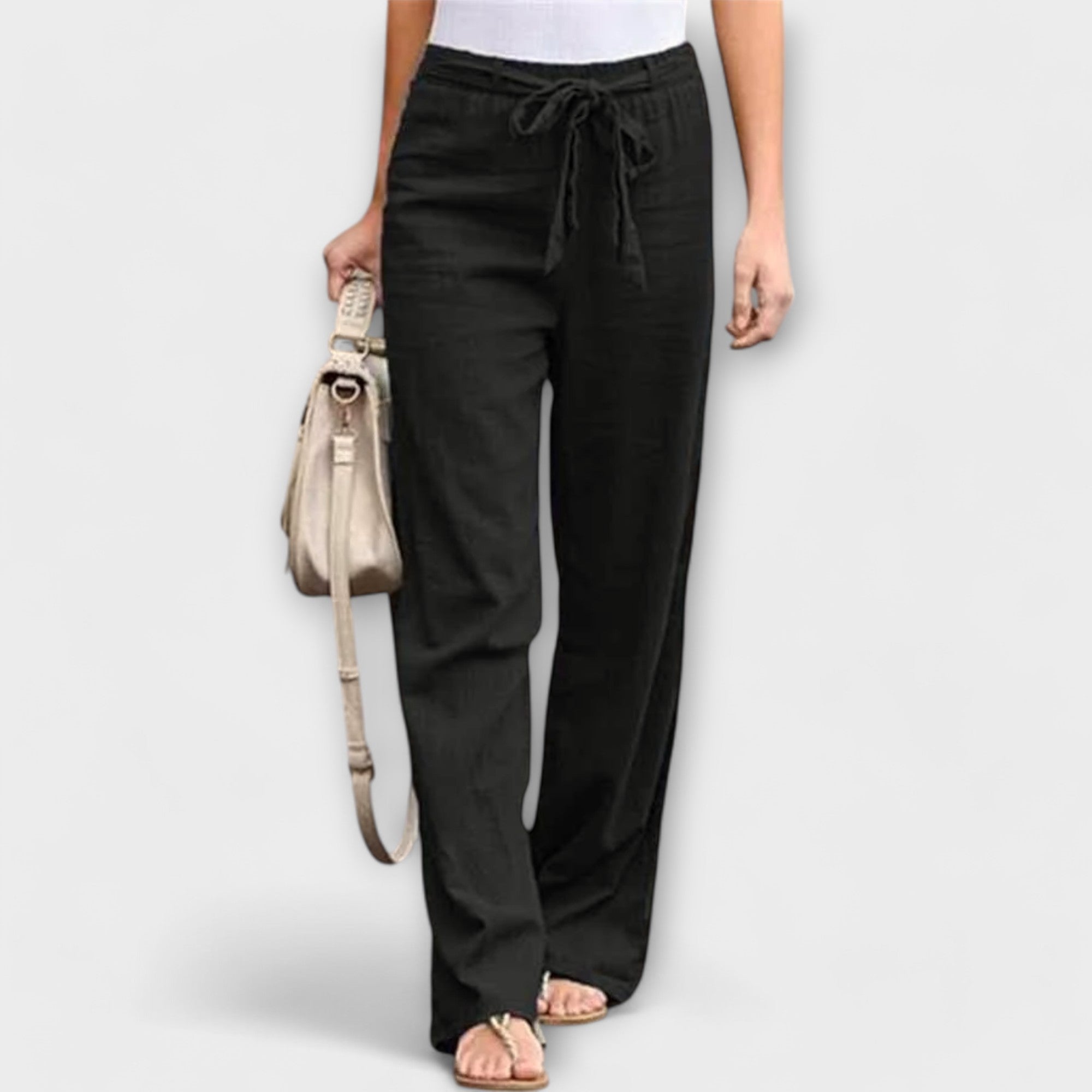 Loreen - Pantalones de lino ligeros