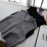 Cárdigan para mujer – Punto suave – Corte clásico – Cuello abotonado corto – Estilo superponible