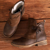 Botas de mujer - Punta redonda - Tacón bajo cómodo - Estilo casual chic