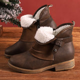 Botas de mujer - Punta redonda - Tacón bajo cómodo - Estilo casual chic