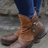 Botas de mujer - Punta redonda - Tacón bajo cómodo - Estilo casual chic
