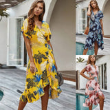 Maaike - Elegante vestido de verano con estampado de hojas