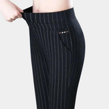 Pantalones de mujer – Corte ajustado – Cintura alta – Tejido elástico – Largo hasta el tobillo