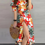 Léa - Vestido floral con hombros descubiertos