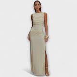 Rieke - Vestido Maxi Elegante con Alta Rendija