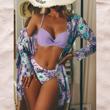 Bikini para mujer – Top cruzado ajustable – Cintura alta – Tejido elástico transpirable