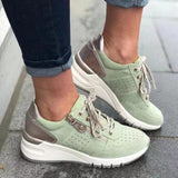 Zapatillas de cuña para mujer – Soporte ortopédico – Tejido transpirable – Estilo casual