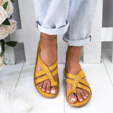 Sandalias de mujer – Punta abierta – Suela plana – Cómodas tiras cruzadas