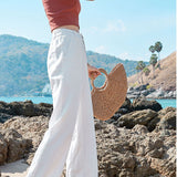Pantalones anchos para mujer - Lino ligero - Cintura elástica - Comodidad elegante y transpirable