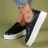Zapatillas de plataforma para mujer - Textura acolchada - Fáciles de poner - Look casual moderno