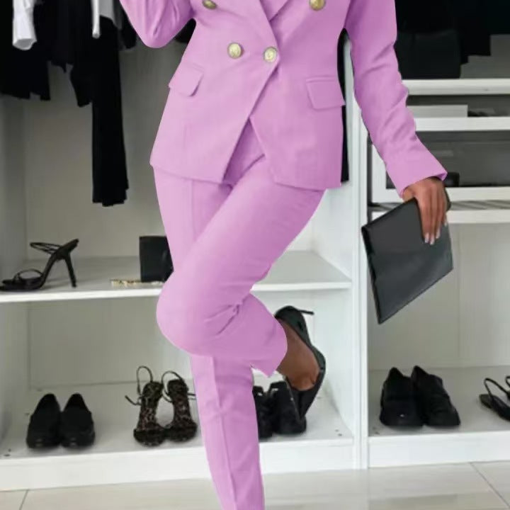 Chaqueta blazer de mujer – Corte entallado – Cruzada – Solapas ajustadas – Estilo elegante