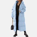 Abrigo largo de mujer – Chaqueta acolchada – Corte oversize – Capucha de cuello alto