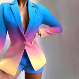 Blazer de mujer – Corte entallado – Estampado de leopardo – Elegantes solapas de pico