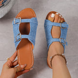 Sandalias planas para mujer – Tiras dobles ajustables – Punta abierta – Comodidad informal