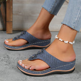 Sandalias tipo chancla de mujer – Aplique floral – Suela cómoda – Tacón bajo – Casual