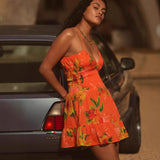 Vestido de verano para mujer – Algodón ligero – Cintura fruncida – Tirantes finos – Bajo con volantes