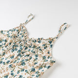 Vestido corto de mujer – Corte sirena entallado – Escote cuadrado – Estampado floral