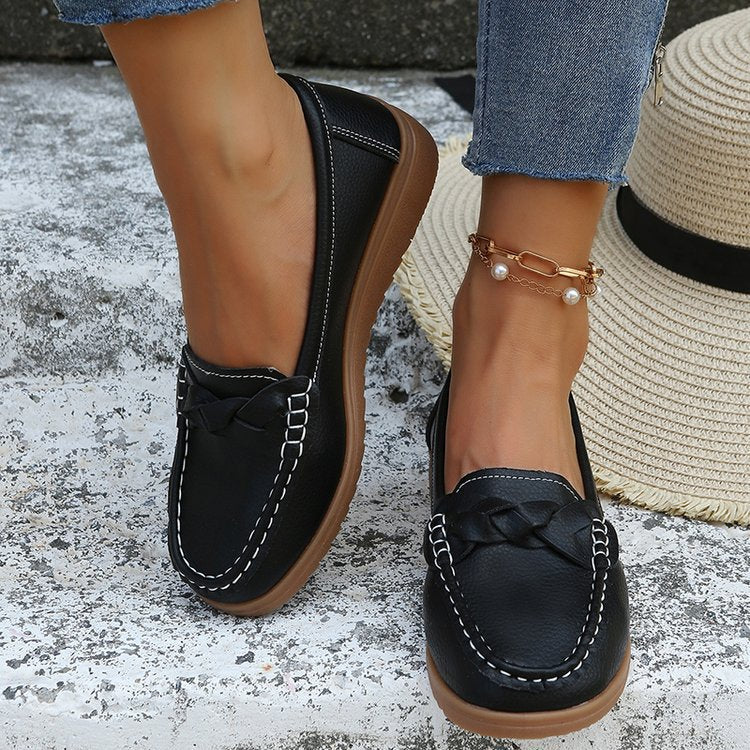 Mocasines de mujer – Confort sin cordones – Detalle de lazo – Suela antideslizante