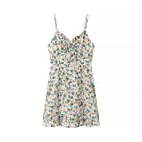 Vestido corto de mujer – Corte sirena entallado – Escote cuadrado – Estampado floral