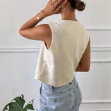 Chaleco de mujer – Corte estructurado – Sin mangas – Tejido transpirable – Estilo casual