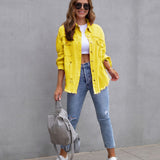 Chaqueta vaquera para mujer – Corte oversize – Lavado desgastado – Largo hasta media cadera