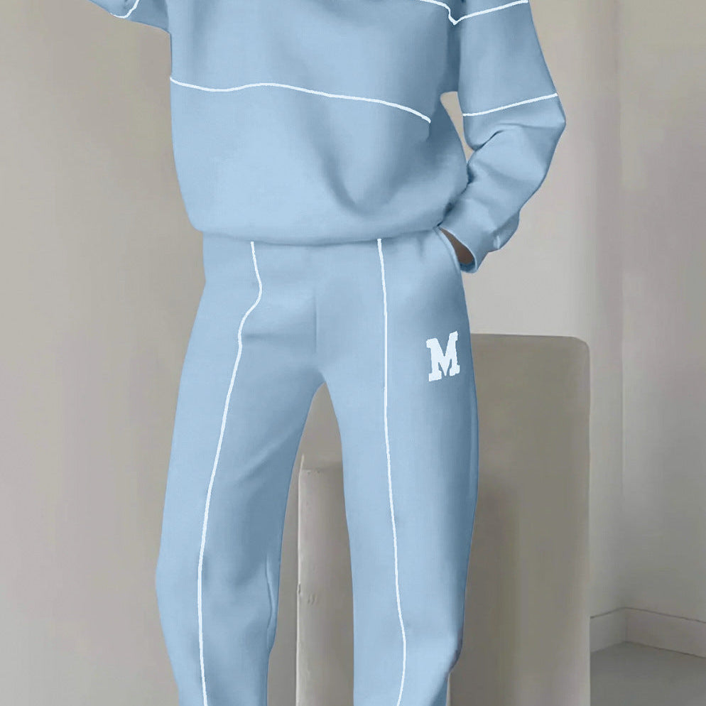 Chándal de mujer – Mezcla de algodón – Corte holgado – Top con media cremallera – Joggers elásticos