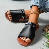 Sandalias planas de mujer – Tira trenzada – Suela cómoda – Fáciles de poner