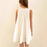 Vestido trapecio para mujer – Algodón ligero – Sin mangas – Corte holgado – Estilo mini casual