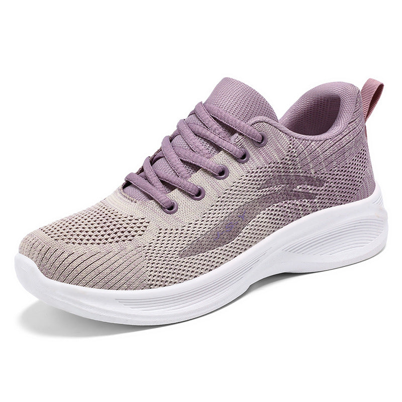 Zapatillas de running para mujer – Malla Flyknit – Ligeras y transpirables – Cordones deportivos