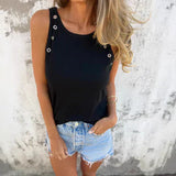 Camiseta de tirantes para mujer – Corte entallado – Detalle de ojales – Fibras naturales transpirables