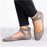Bailarinas para mujer – Ante suave – Tira elástica – Punta redonda – Corte bajo