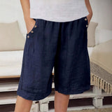 Pantalones cortos de mujer – Corte relajado – Cintura elástica – Fibras naturales transpirables