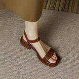 Sandalias planas para mujer – Punta abierta – Suela gruesa – Correa ajustable – Comodidad informal
