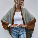Cárdigan de mujer – Corte oversize – Punto de lana – Parte delantera abierta – Mangas murciélago