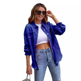Chaqueta vaquera para mujer – Corte oversize – Lavado desgastado – Largo hasta media cadera