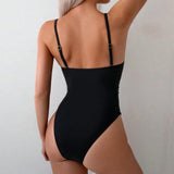 Traje de baño de una pieza para mujer – Corte ajustado – Detalle floral – Recortes modernos