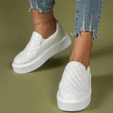 Zapatillas de plataforma para mujer - Textura acolchada - Fáciles de poner - Look casual moderno