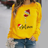 Sudadera de mujer – Corte holgado – Algodón suave – Cuello redondo – Mangas largas con estampado festivo