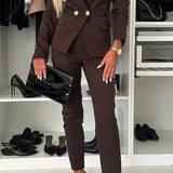 Chaqueta blazer de mujer – Corte entallado – Cruzada – Solapas ajustadas – Estilo elegante